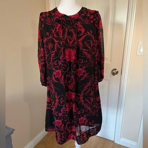 Eva Mendes for NY&CO Sabrina short flowy print dress with 3/4 sleeves